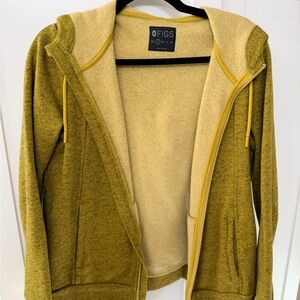 Figs Essential Hoodie Full Zip Jacket - Yellow